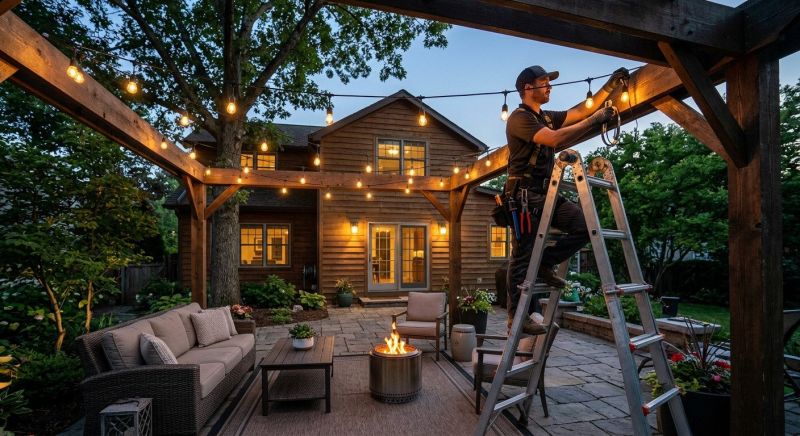 Terrace Lighting Installation in Kansas City, MO